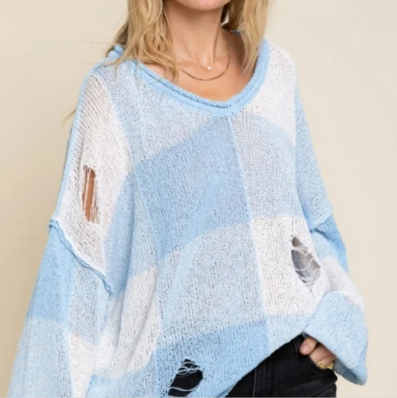 POL Distressed Relaxed Fit Sweater - Picture 2 of 5